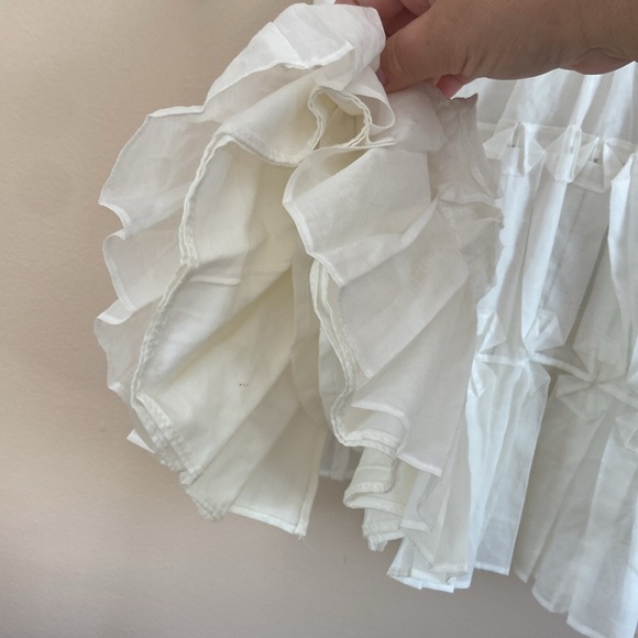 Byron Lars White Button-Front Ruffle Hem Blouse Tunic - Picture 9 of 12